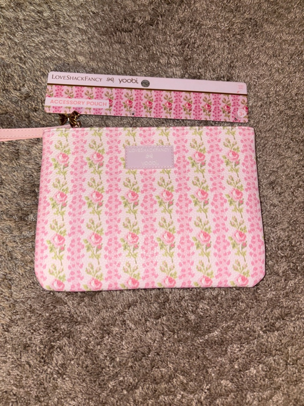 LoveShackFancy Pink Floral Accessory Pouch